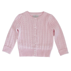 Count & Countess Organic Cotton Cable-Knit Baby Cardigan - Pink