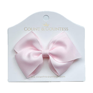 Count & Countess Girl's Hair Bow in Baby Pink