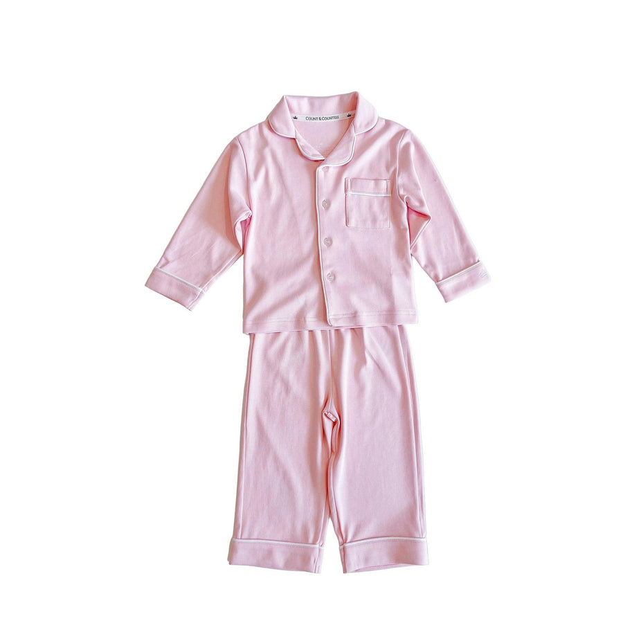 Count & Countess Kids Pima Loungewear Pyjamas in Ballet Pink