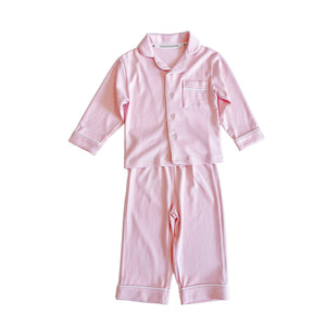Count & Countess Kids Pima Loungewear Pyjamas in Ballet Pink, two-piece set