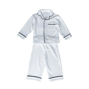 Count & Countess Kids Pima Loungewear Pyjamas in Classic White, two-piece set