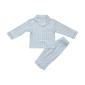 Count & Countess Kids Pima PJ Set in Baby Blue Gingham
