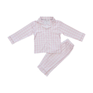 Count & Countess Kids Pima PJ Set in Pink Gingham