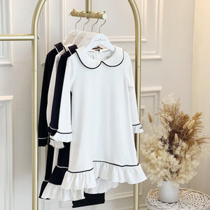 Count & Countess Pima Cotton Girl's Sleep Dress - Classic White