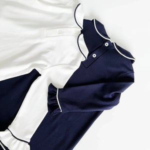 Count & Countess Pima Cotton Girl's Sleep Dress - Urban Navy