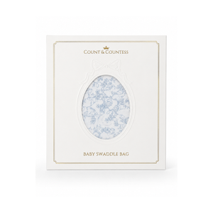 Count & Countess Baby Swaddle Bag gift box, Toile De Jouy Blue