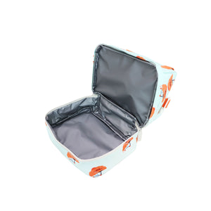 Kids Thermal Lunch Bag in Croissant Print with Orange Strap