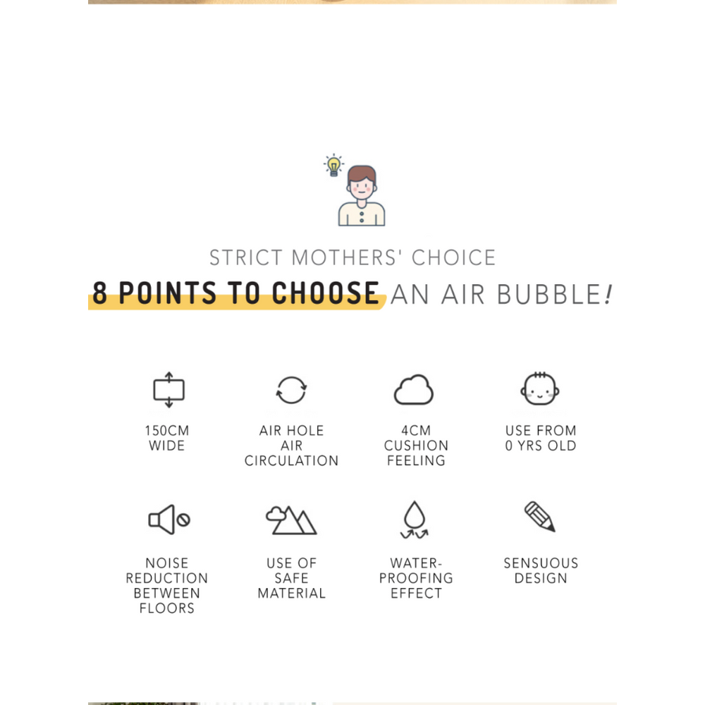 Parklon Air Bubble Up Play Mat - Rainbow Dream / Little Star Light Grey - image 2 - Happikiddo.com