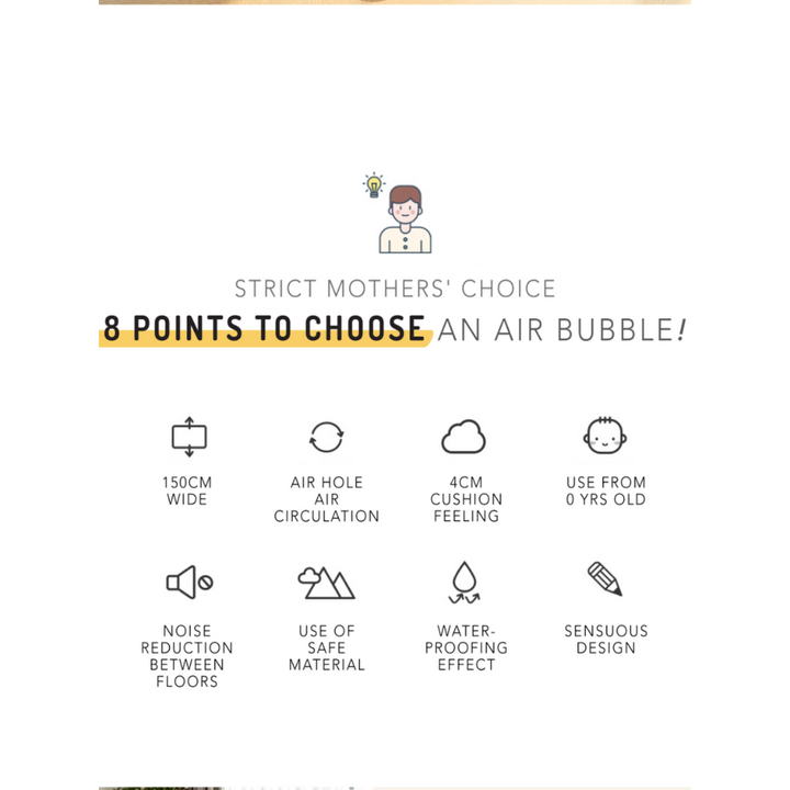 Parklon Air Bubble Up Play Mat - Rainbow Dream / Little Star Light Grey - image 2 - Happikiddo.com