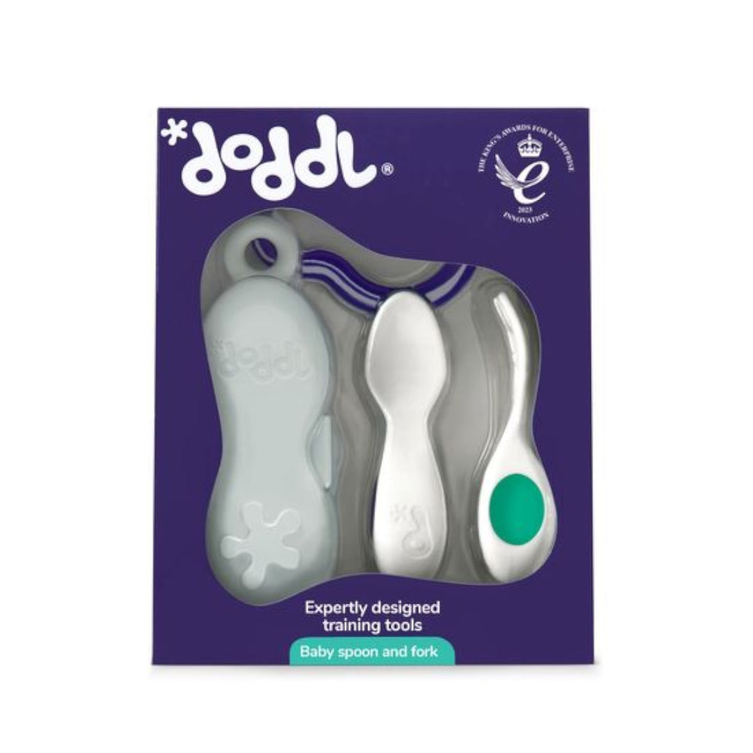 Doddl Baby Cutlery Set (Fork, Spoon & Case) - Aqua