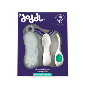 Doddl Baby Cutlery Set (Fork, Spoon & Case) - Aqua