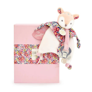 Boh'Aime fawn dummy-clip comforter with its gift box