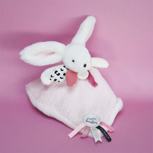 Doudou et Compagnie Happy Blush rabbit flat comforter, 25 cm
