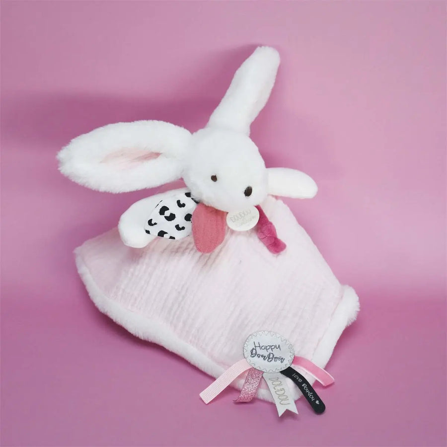 Doudou et Compagnie Happy Blush rabbit flat comforter, 25 cm