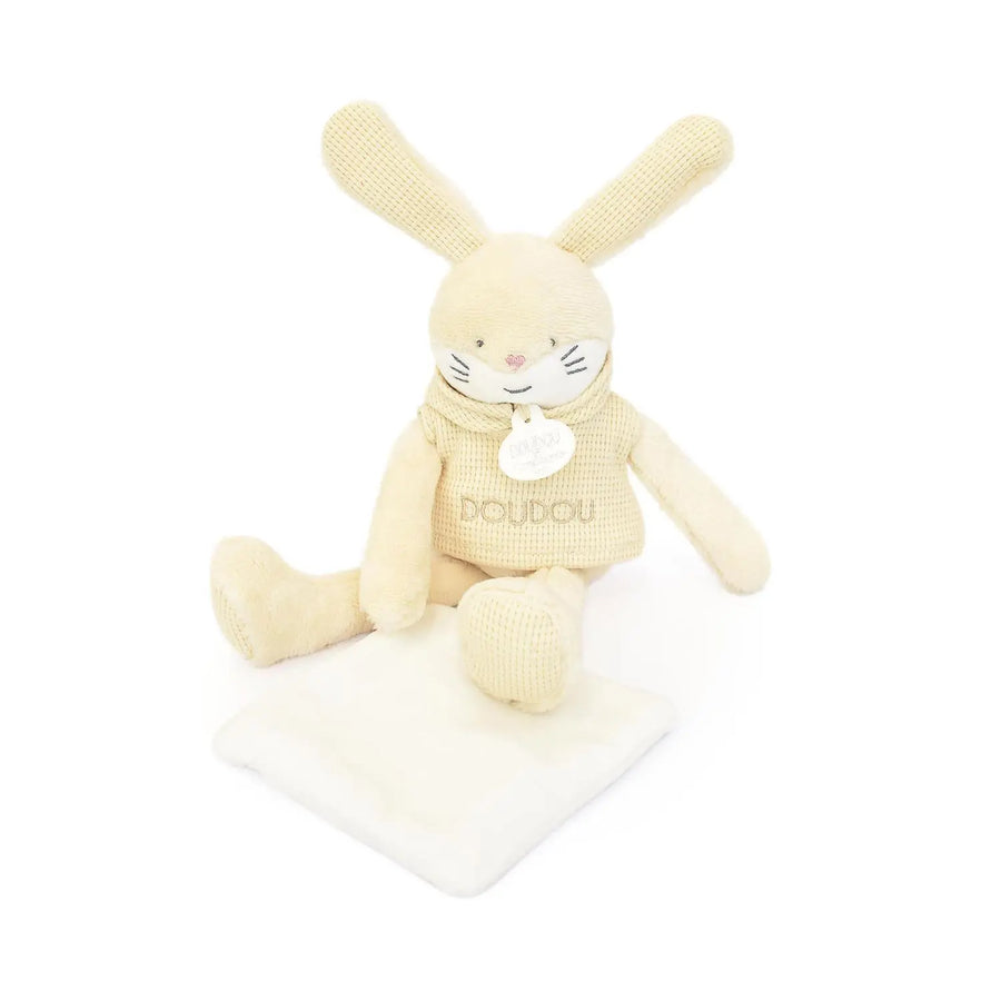 Doudou et Compagnie Sweety rabbit comforter with handkerchief, 25 cm