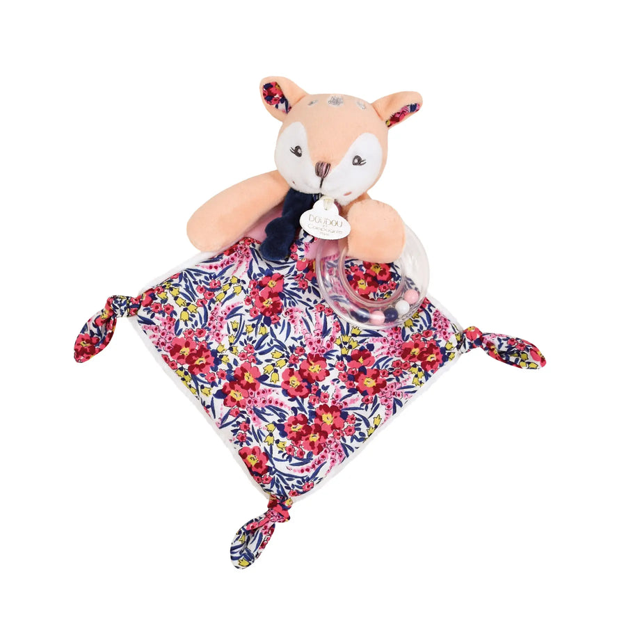Doudou et Compagnie Boh'Aime fawn rattle comforter, 22 cm
