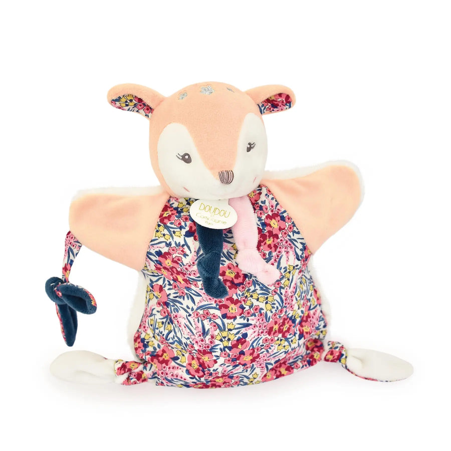 Doudou et Compagnie Boh'Aime fawn hand puppet comforter, 25 cm