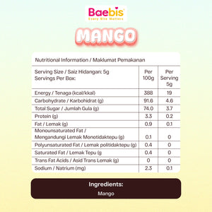 Ingredients Mango Qube