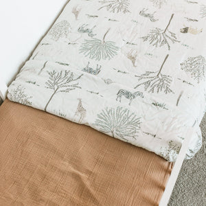 Detail of the Safari Wonders bamboo duvet fabric