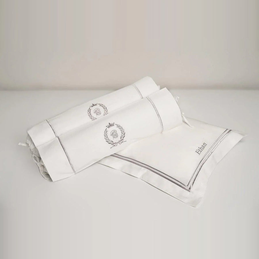 Egyptian Cotton Baby Pillow & Bolsters Set - Platinum White - Count & Countess