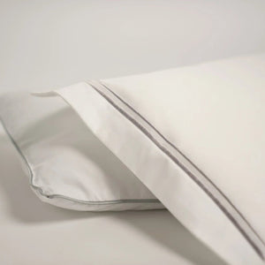 Egyptian Cotton Baby Pillow Case in Platinum White with silver embroidery
