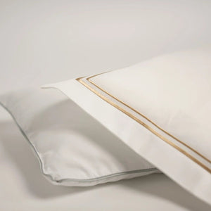 Egyptian Cotton Baby Pillow Case in Royal White with gold embroidery