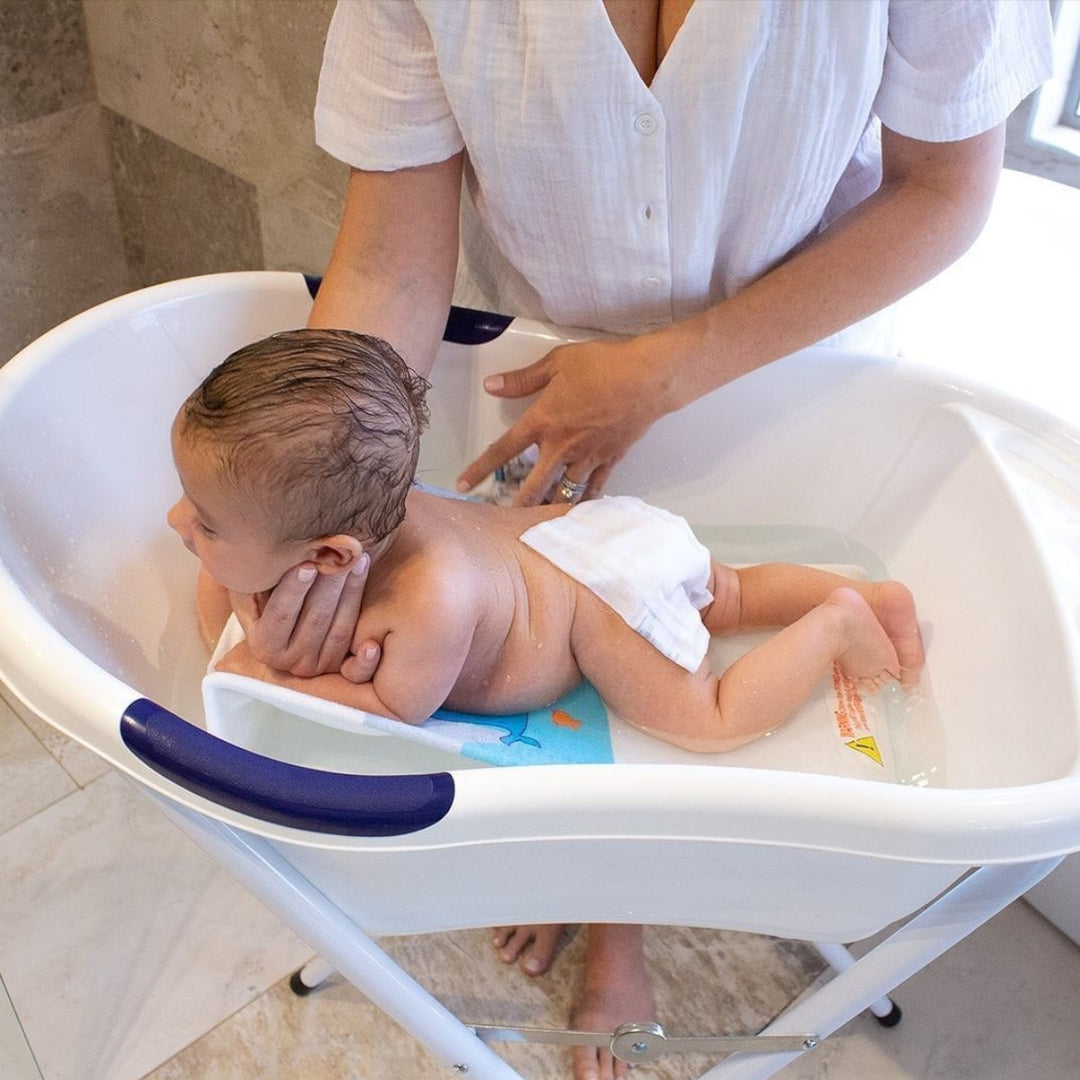 Babyhood Ergo Bath Tub and Stand + Bath Support (White Whale)