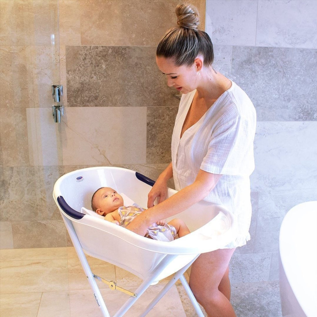 Babyhood Ergo Bath Tub and Stand + Bath Support (White Whale)