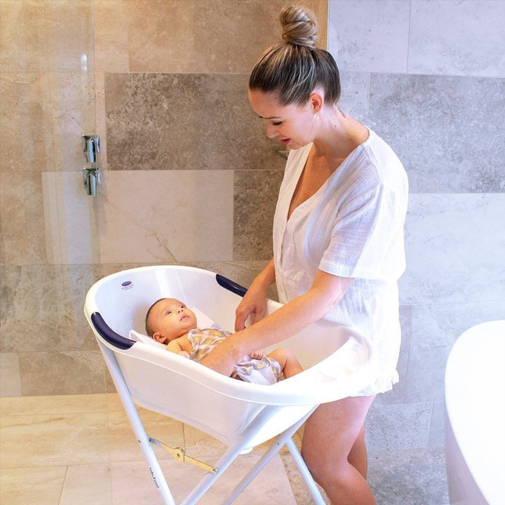 Babyhood Ergo Bath Tub and Stand + Bath Support (White Whale)