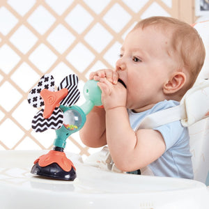 HOLA High Chair Toys Cute Peacock in use on a high chair