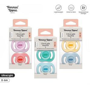 Tommee Tippee Ultra-Light StayPut Silicone Soother 2 Pack