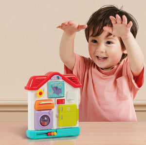 HOLA Montessori Sensorial Activity House 8-in-1 in use
