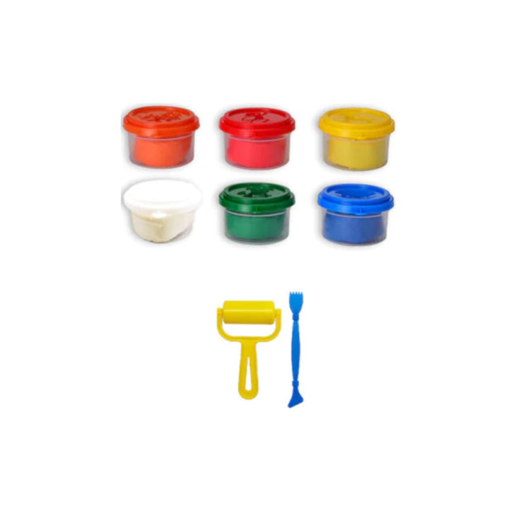 FABER-CASTELL Little Creative Super Soft Modeling Dough Set (6x50g + 2 Accesories) Basic Colors