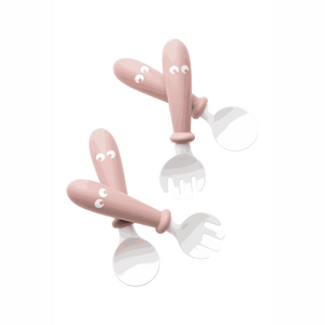 BabyBjörn Baby Spoon and Fork, 4 pcs, Powder Pink