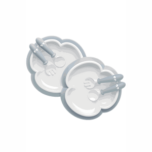 BabyBjörn Baby Plate, Spoon and Fork, 2 sets, Powder Blue