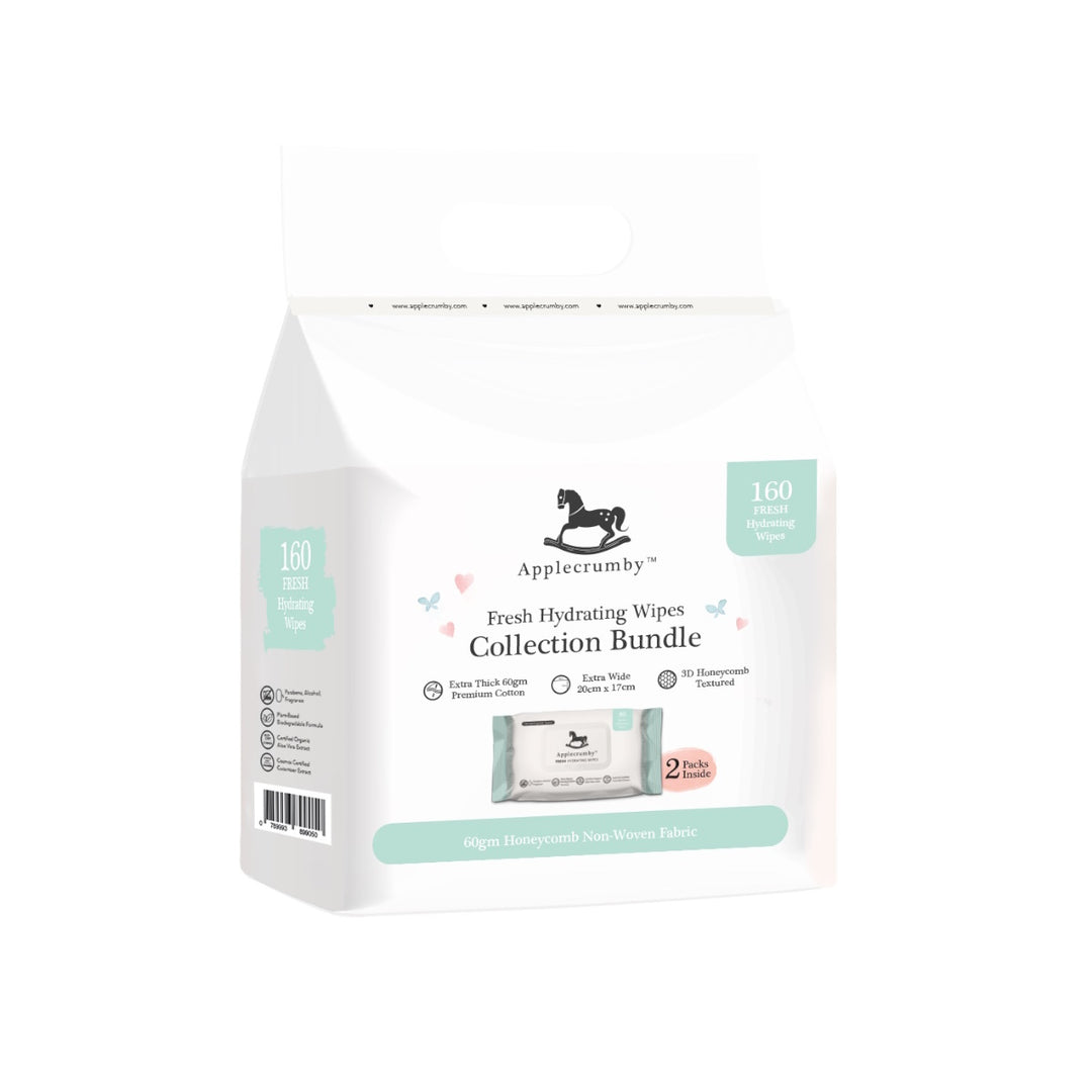 Applecrumby® Fresh Hydrating Baby Wipes (80's x 2)