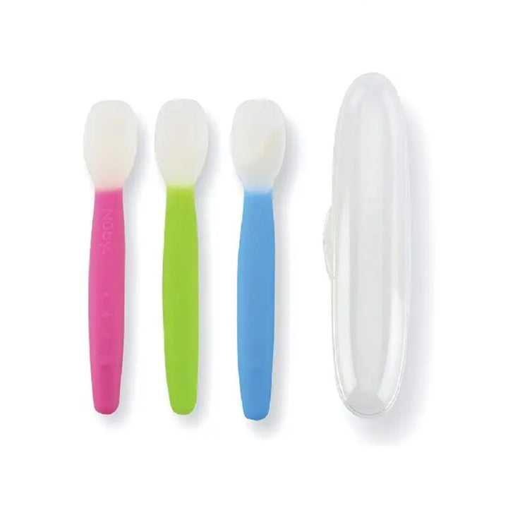 Nuby Garden Fresh - Silicone spoon with hygenic case (4 months +)