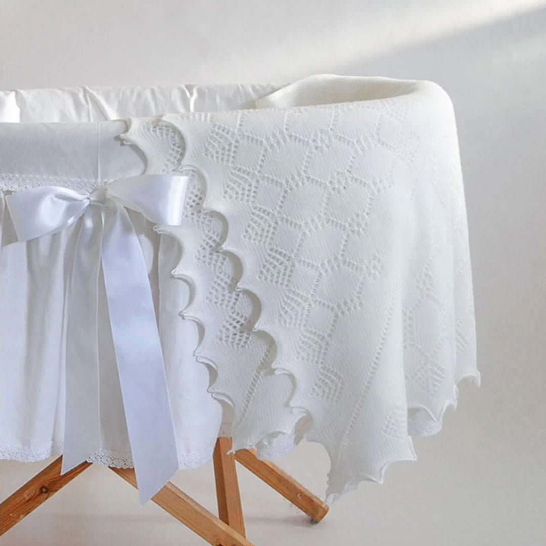 G.H. Hurt & Son Elegant Soft Wool Baby Shawl - Ivory White