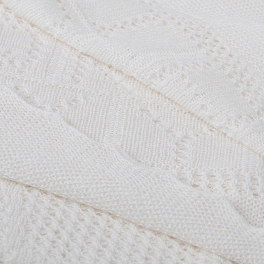 G.H. Hurt & Son Teddy Alphabet Baby Shawl - White