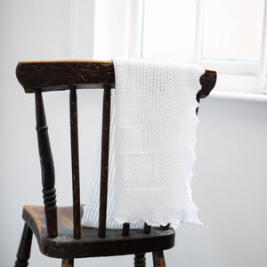 G.H. Hurt & Son Teddy Alphabet Baby Shawl - White