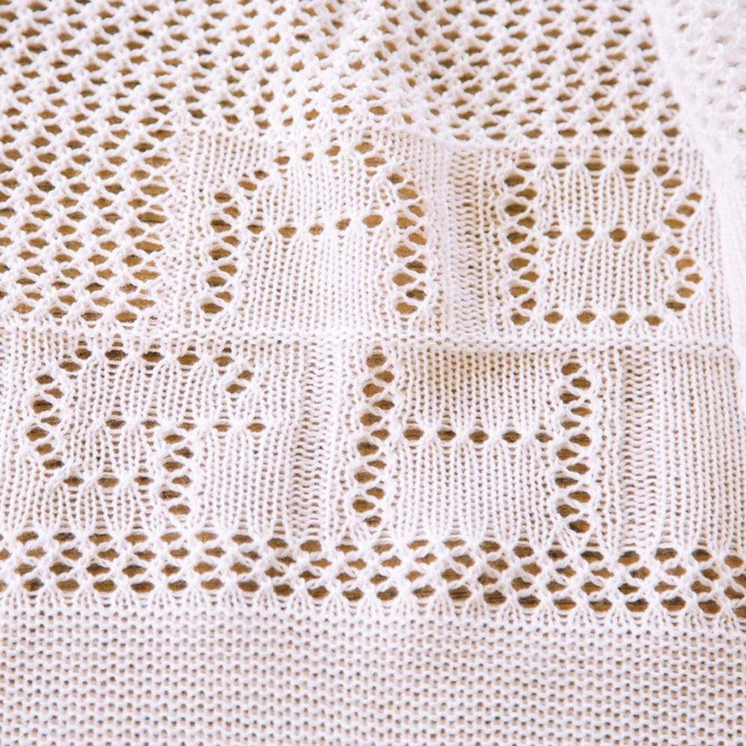 G.H. Hurt & Son Teddy Alphabet Baby Shawl - White