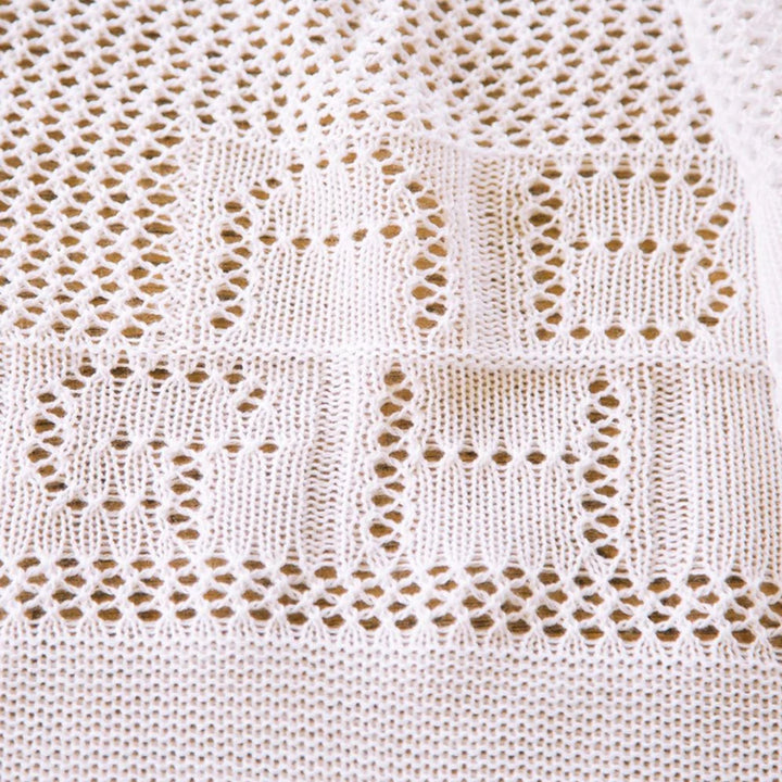 G.H. Hurt & Son Teddy Alphabet Baby Shawl - White