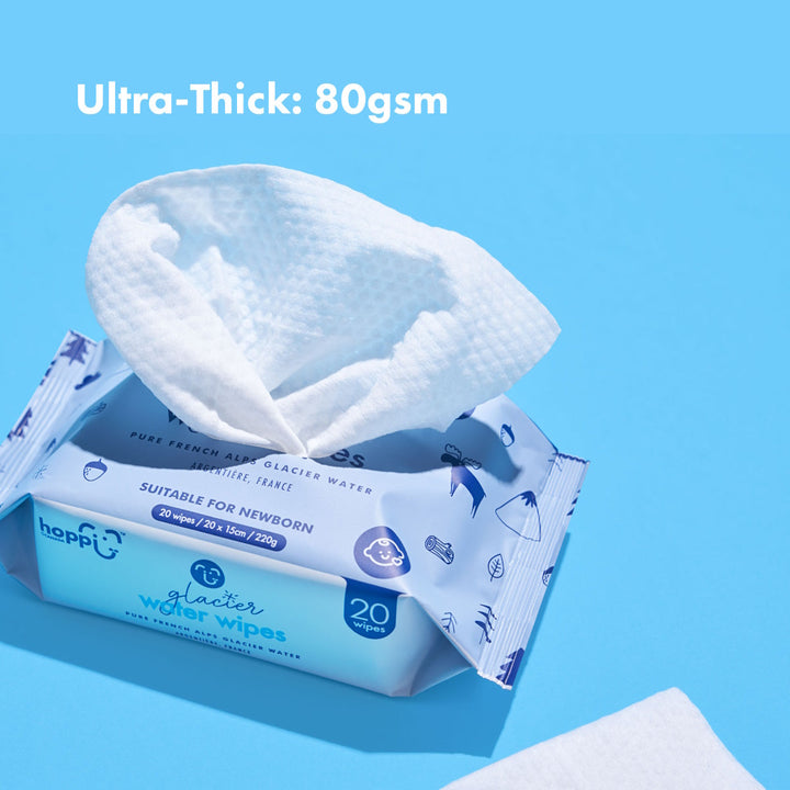 Hoppi Glacier Water Wipes 80'S X 4 Packs