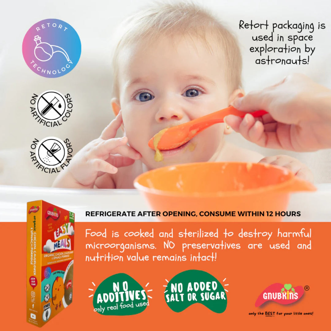 Gnubkins Organic Chicken, Cauliflower & Spinach Porridge (7 - 12 months)