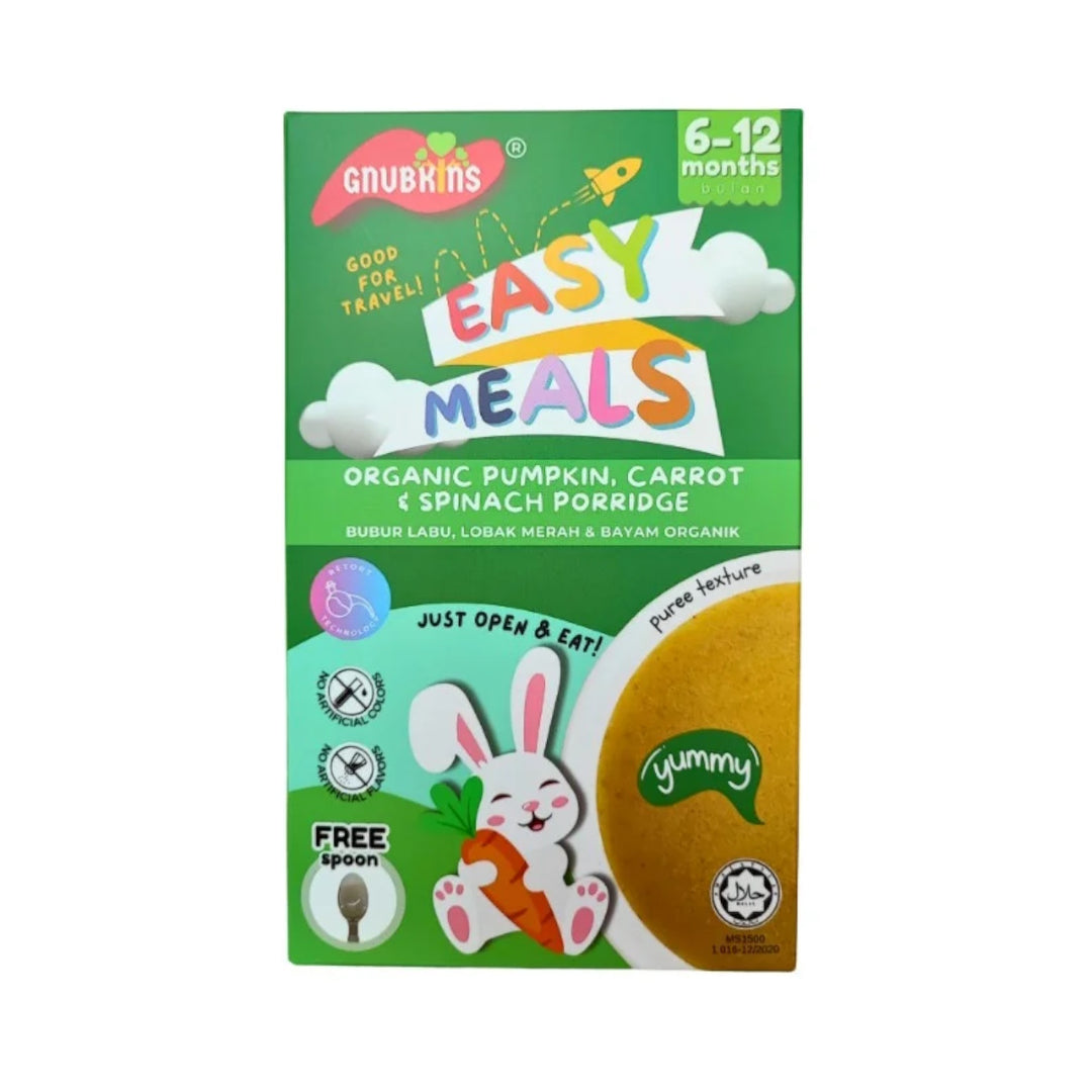 Gnubkins Organic Pumpkin, Carrot & Spinach Porridge (6-12 months)