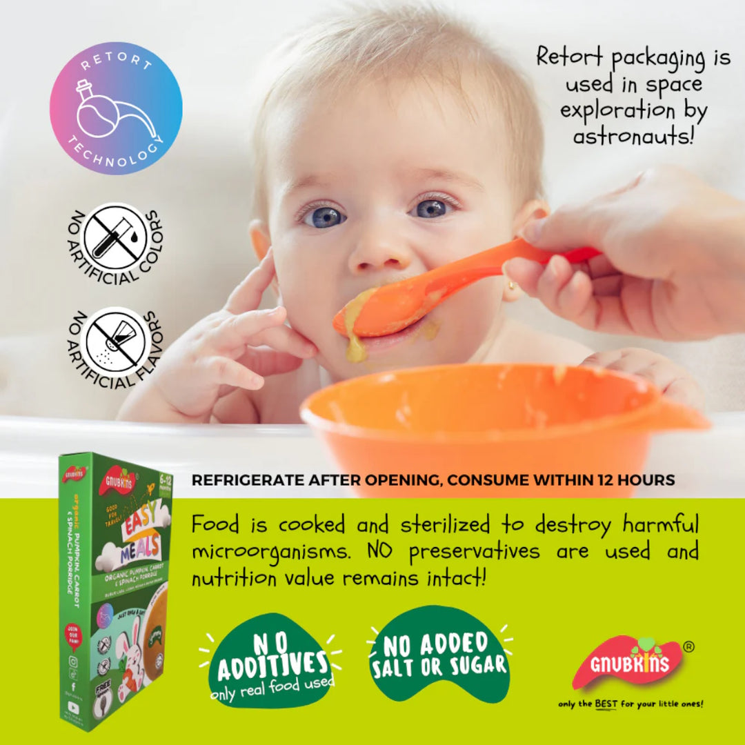 Gnubkins Organic Pumpkin, Carrot & Spinach Porridge (6-12 months)