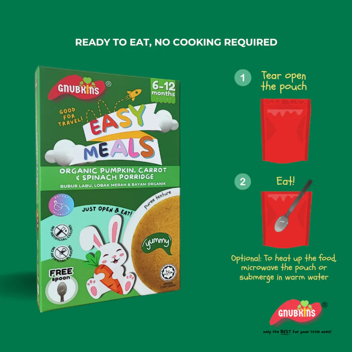 Gnubkins Organic Pumpkin, Carrot & Spinach Porridge (6-12 months)