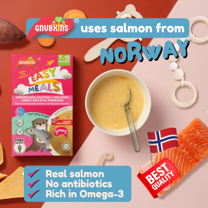 Gnubkins Norwegian Salmon & Organic Sweet Potato Porridge (7 - 12 months)