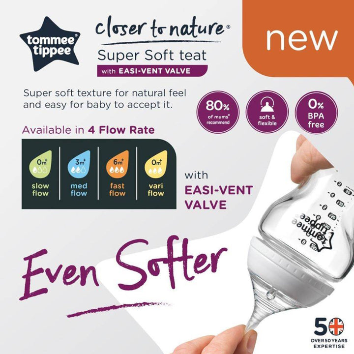 Tommee Tippee Closer to Nature Super Soft Teat - 2 Pack