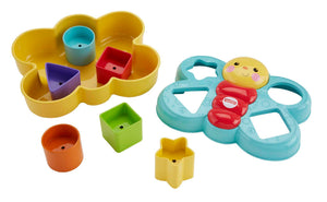Butterfly Shape Sorter with the lid removed for fill and spill play